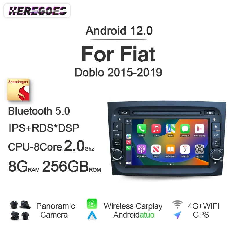 Carplay 8 + 256 ГБ Авто Android 12 Телефон с навигацией стерео 4G Wifi Bluetooth RDS Авторадио для Fiat Doblo 2015-2019
Carplay 8 + 256 ГБ Авто Android 12 Телефон с навигацией стерео 4G Wifi Bluetooth RDS Авторадио для Fiat Doblo 2015-2019