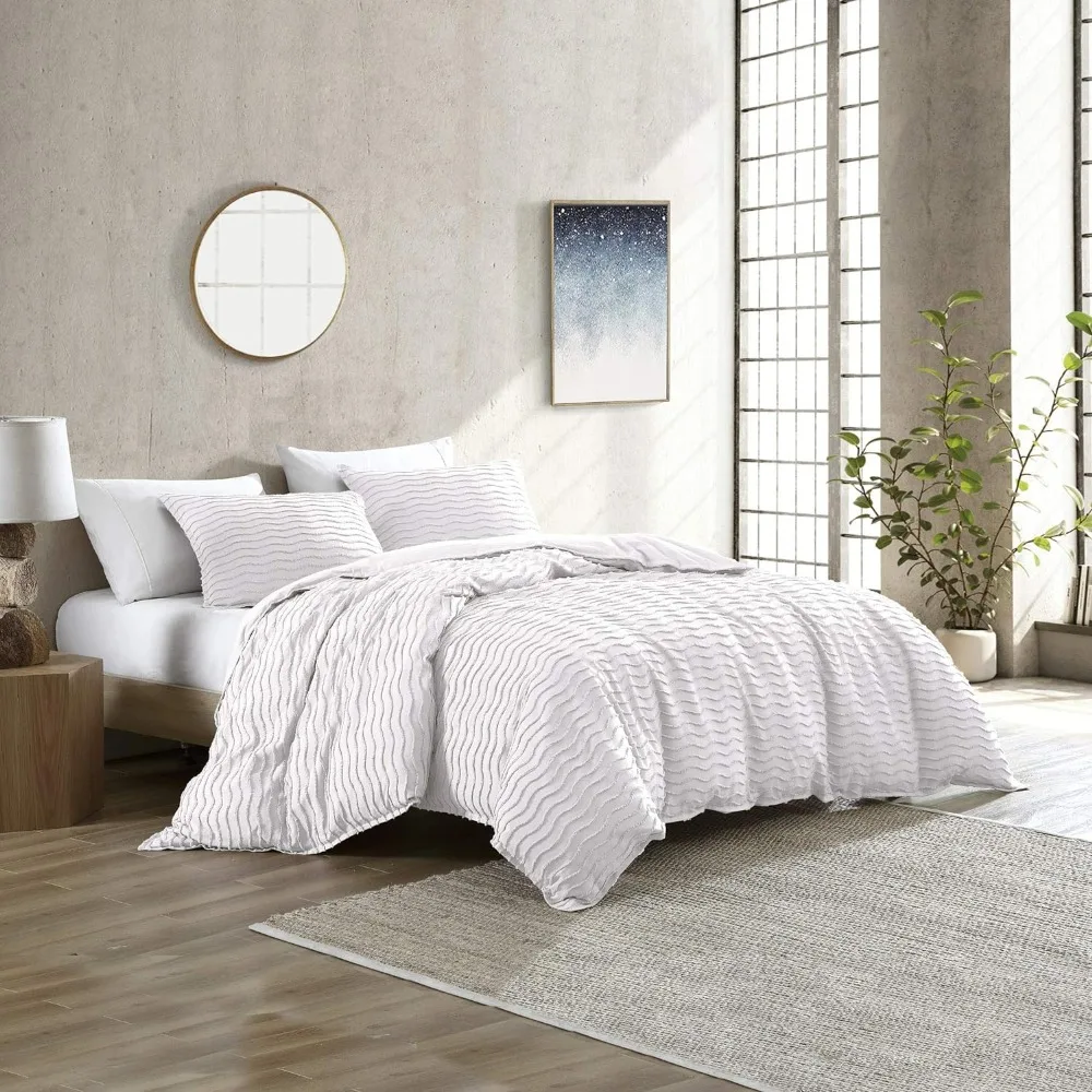 Comforter Comforter Set Tufted/Textured Solid Wavy Boho Cotton 3pc Comforter and Shams Duvets Full/Queen Double Bed Quilt White
Comforter Comforter Set Tufted/Textured Solid Wavy Boho Cotton 3pc Comforter and Shams Duvets Full/Queen Double Bed Quilt White