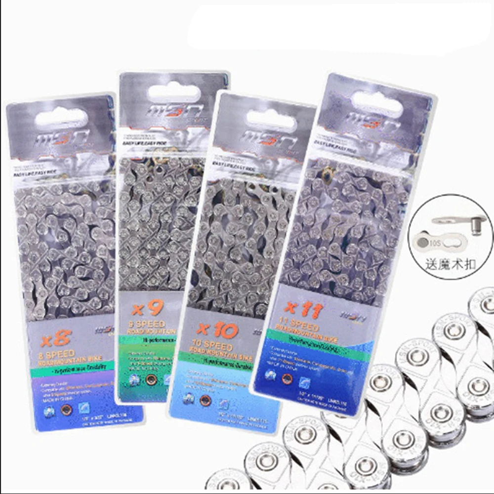 

Sports MTB Bicycle Chain 6 7 8 9 10 11 Speed Velocidade 8s 9s 10s 11s Mountain Road Bike Chains Part 116 Links