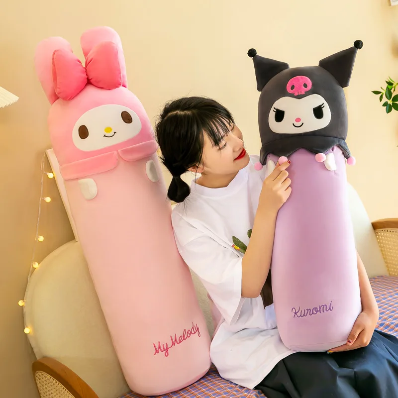 

Sanrio Kawaii Kuromi Long Throw Pillow My Melody Plush Toy Doll Accompanying Sleeping Dolls Girl's Birthday Gifts Anime Plush
