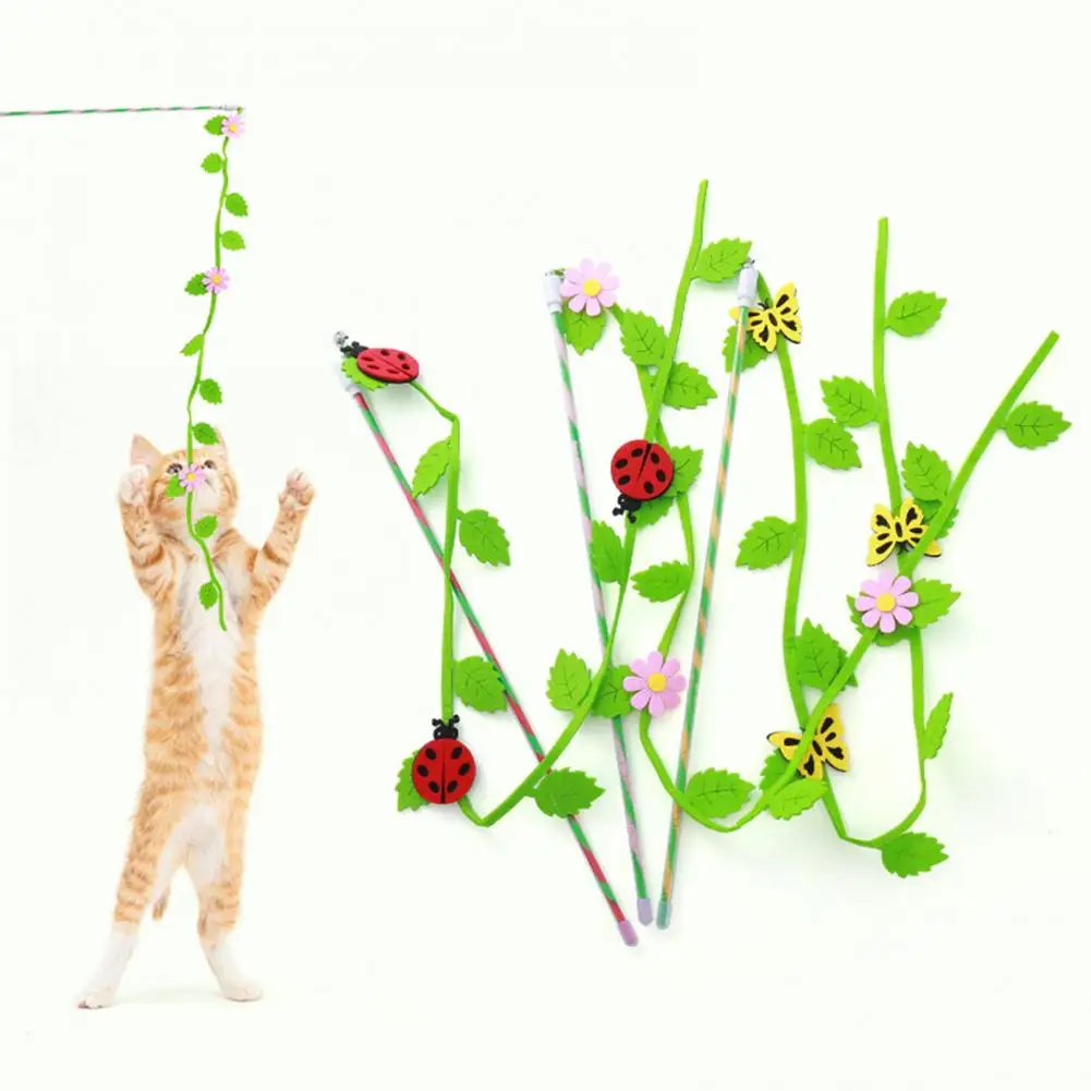 Attractive Cat Wand Funny Teaser Wand Cat Stick Toy with Felt Leaves Ladybug Bell Scratch-resistant Bite-resistant for Kitten
Attractive Cat Wand Funny Teaser Wand Cat Stick Toy with Felt Leaves Ladybug Bell Scratch-resistant Bite-resistant for Kitten