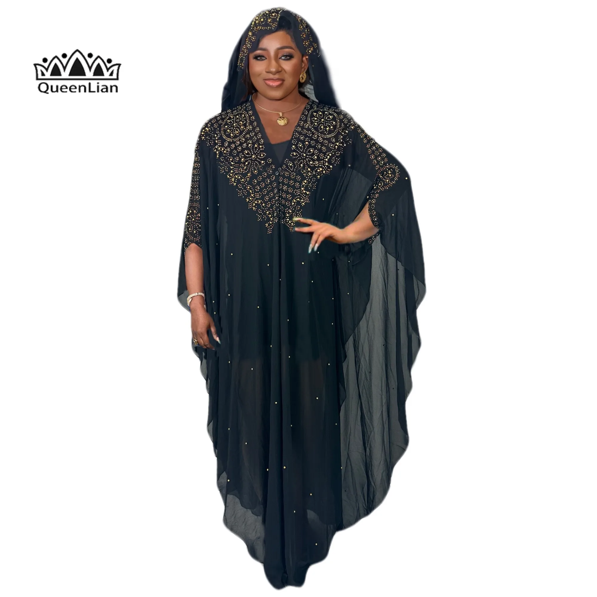 Sexy and Elegant African Clothing - New Design Bazin Chiffon Long Stick Diamond Sleeve Dress for Women's Wedding Party
Sexy and Elegant African Clothing - New Design Bazin Chiffon Long Stick Diamond Sleeve Dress for Women's Wedding Party