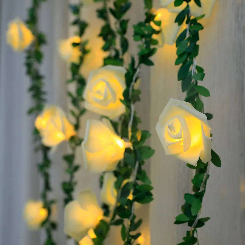 1.5/3/6M LED Rose Flower String Light Battery Operated Simulation Vine Leaf Fairy Light Garland Lamp For Wedding Christmas Decor
1.5/3/6M LED Rose Flower String Light Battery Operated Simulation Vine Leaf Fairy Light Garland Lamp For Wedding Christmas Decor
