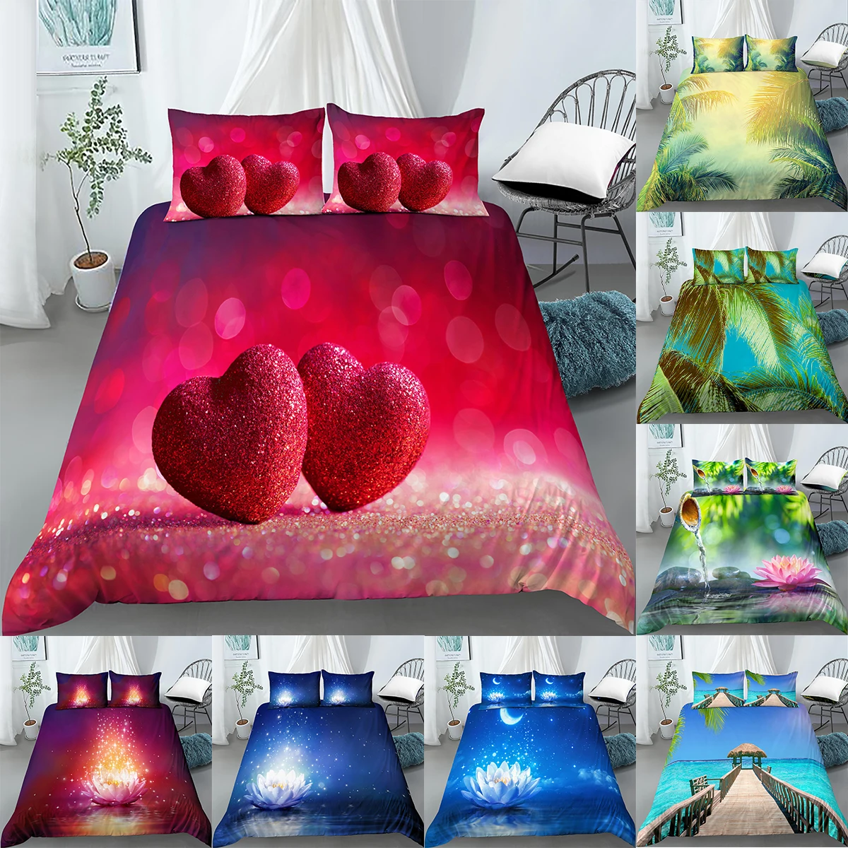 Red Love Duvet Cover Beach Forest Landscape Comforter Bedding Sets Decor Aesthetics Quilt Cover Soft Breathable Bedding Set 3Pcs
Red Love Duvet Cover Beach Forest Landscape Comforter Bedding Sets Decor Aesthetics Quilt Cover Soft Breathable Bedding Set 3Pcs