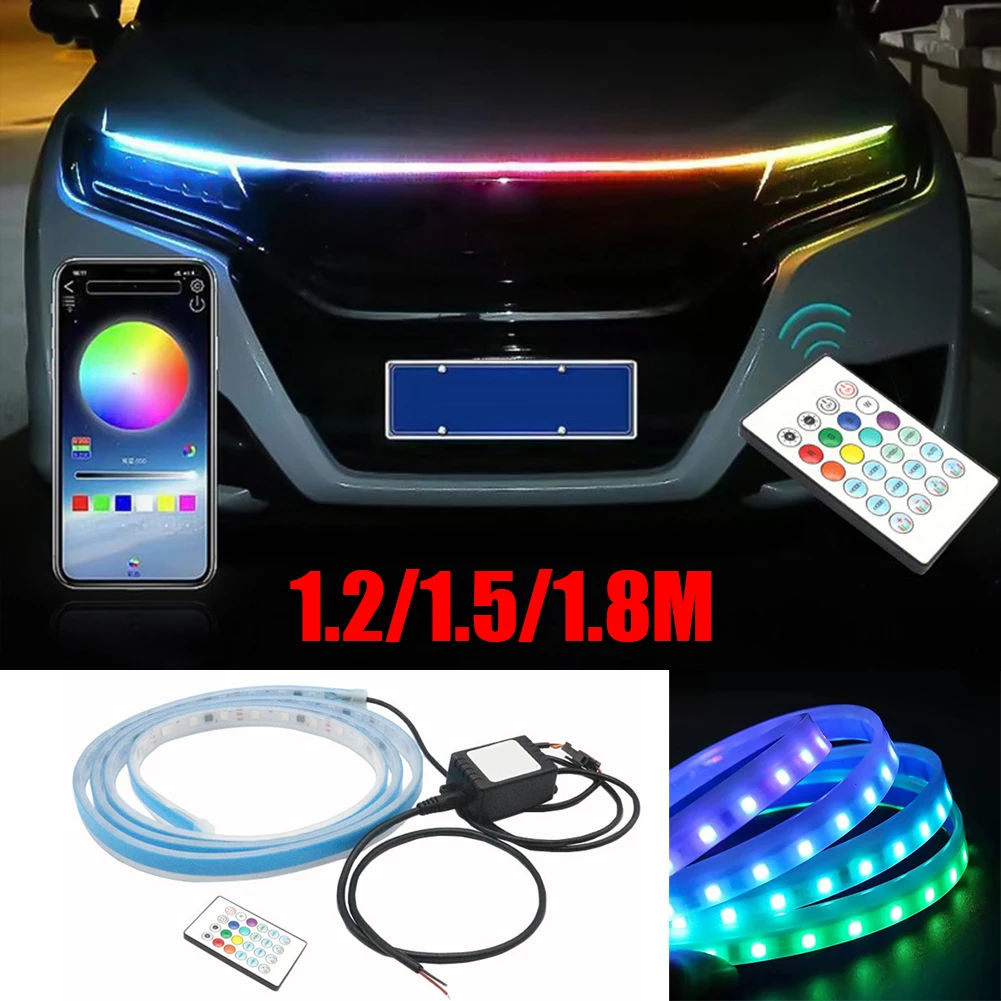 1pc 1.2/1.5/1.8m RGB Colorful LED Car Hood Daytime Running Lights With APP Remote Control Start Scanning& Illusion Streamer Mode
1pc 1.2/1.5/1.8m RGB Colorful LED Car Hood Daytime Running Lights With APP Remote Control Start Scanning& Illusion Streamer Mode