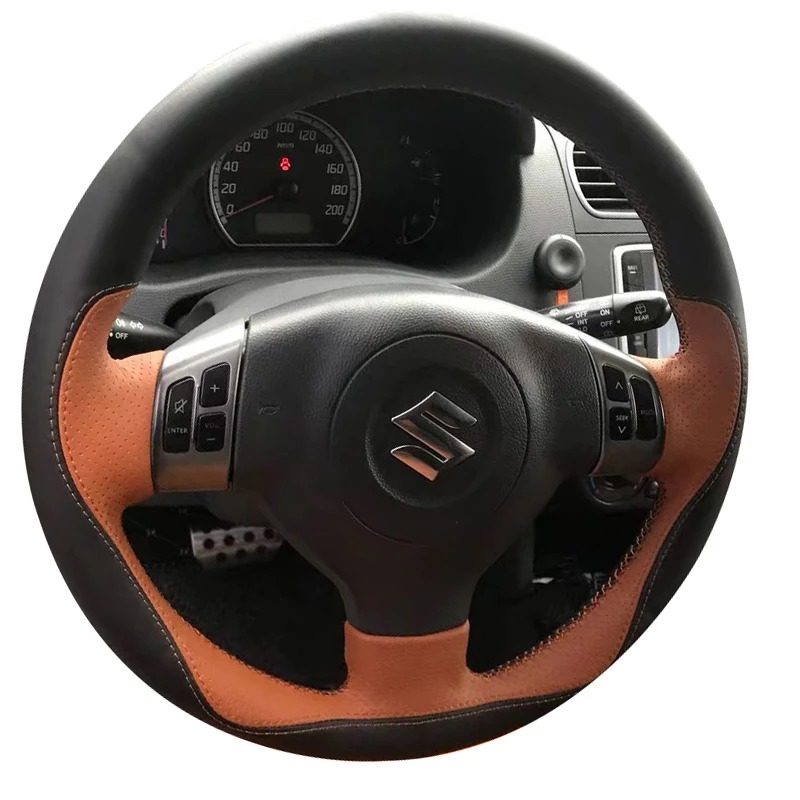 Чехол на руль автомобиля из кожи и замши для Suzuki Grand Vitara Swift SX4 Celerio Liana2
Чехол на руль автомобиля из кожи и замши для Suzuki Grand Vitara Swift SX4 Celerio Liana2