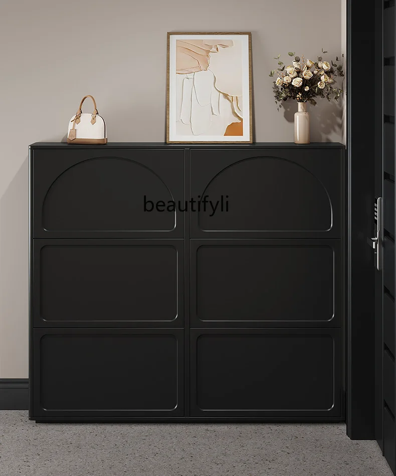 French Retro Ultra-Thin Tilting Shoe Cabinet Black Home Wall Home Doorway Extremely Narrow
French Retro Ultra-Thin Tilting Shoe Cabinet Black Home Wall Home Doorway Extremely Narrow