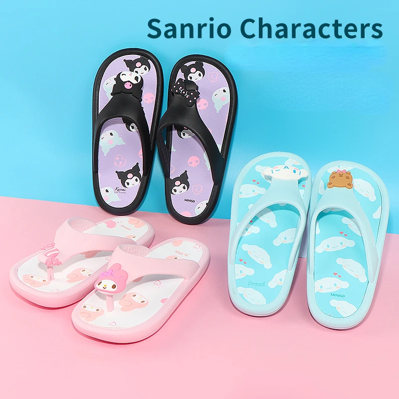 Miniso Sanrio Slippers Cinnamoroll Mymelody Kuromi Flip-flops Thick Sole Soft Non-Slip Sandals Home Bathroom Kids Slippers Gift
Miniso Sanrio Slippers Cinnamoroll Mymelody Kuromi Flip-flops Thick Sole Soft Non-Slip Sandals Home Bathroom Kids Slippers Gift