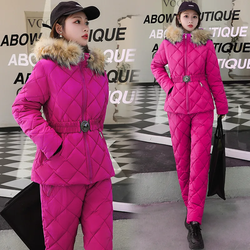Winter Clothing Female Two Piece Set Women Top And Pants Outfits Hooded Parka Outdoor Ski Suit Warm Down Jackets Woman Snowsuit
Winter Clothing Female Two Piece Set Women Top And Pants Outfits Hooded Parka Outdoor Ski Suit Warm Down Jackets Woman Snowsuit