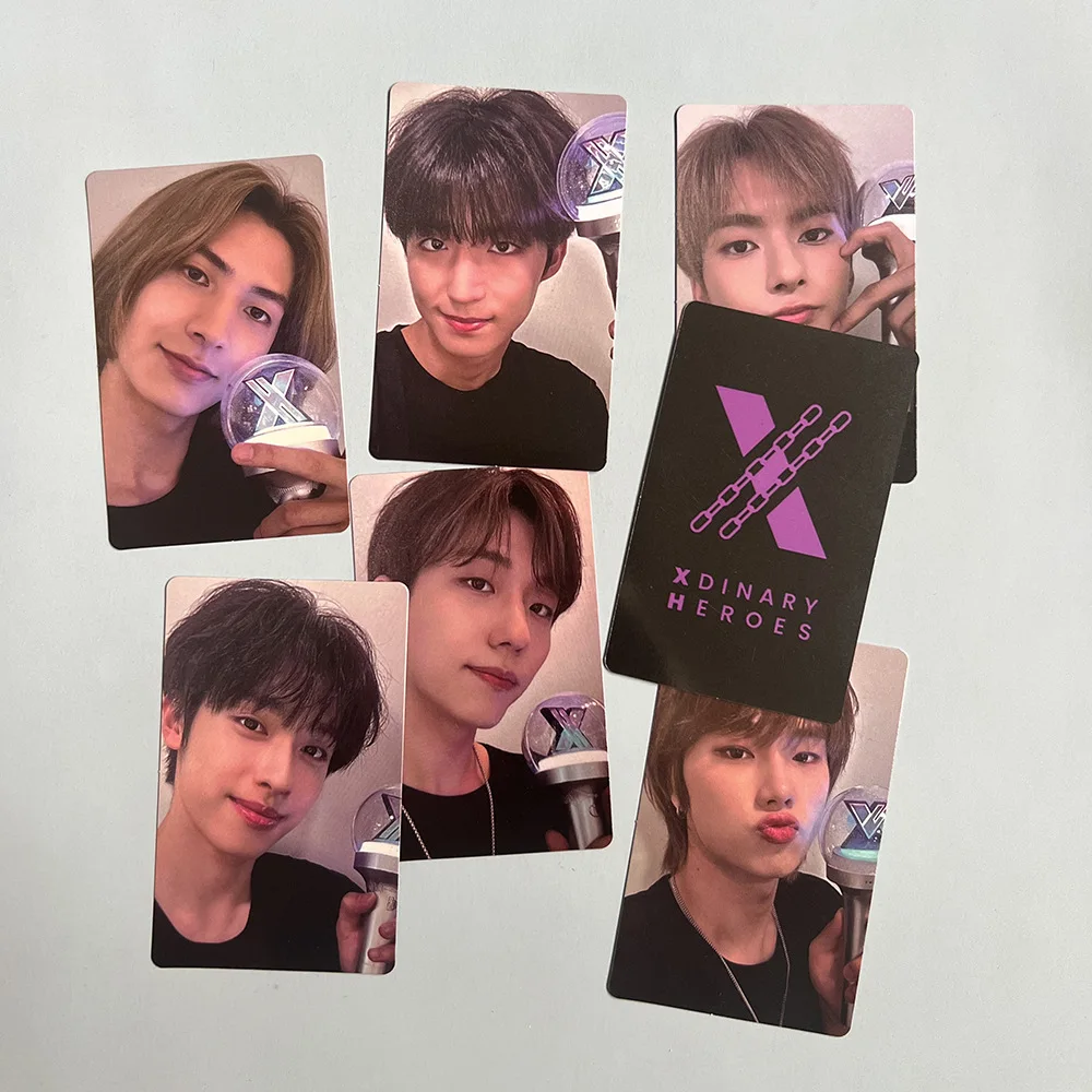 6pcs KPOP Xdinary Heroes Photocards Selfie With Lightstick LOMO Cards Deadlock Jungsu Jooyeon Jun Han Fans Collection
6pcs KPOP Xdinary Heroes Photocards Selfie With Lightstick LOMO Cards Deadlock Jungsu Jooyeon Jun Han Fans Collection
