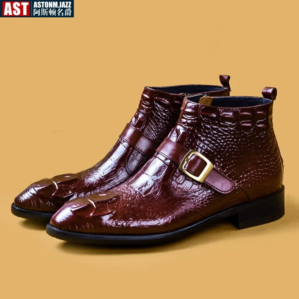 Quality Cow Leather Business Men's Boots Autumn Winter Warm Fur Snow Boots Crocodile Pattern Men Ankle Boots Men's Shoes Size 46
Quality Cow Leather Business Men's Boots Autumn Winter Warm Fur Snow Boots Crocodile Pattern Men Ankle Boots Men's Shoes Size 46