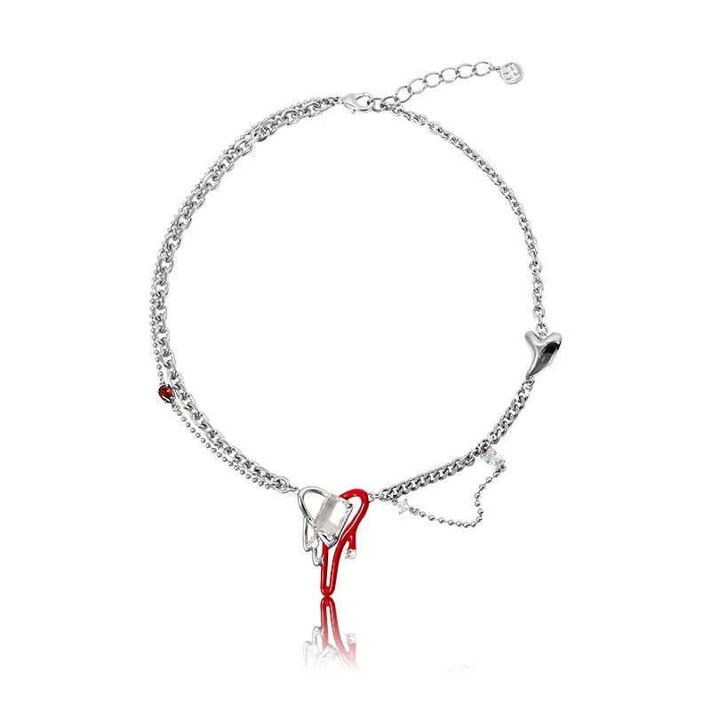 Love splicing Necklace Female Minority design sense light luxury clavicle chain cool wind Zircon Necklace 
Love splicing Necklace Female Minority design sense light luxury clavicle chain cool wind Zircon Necklace