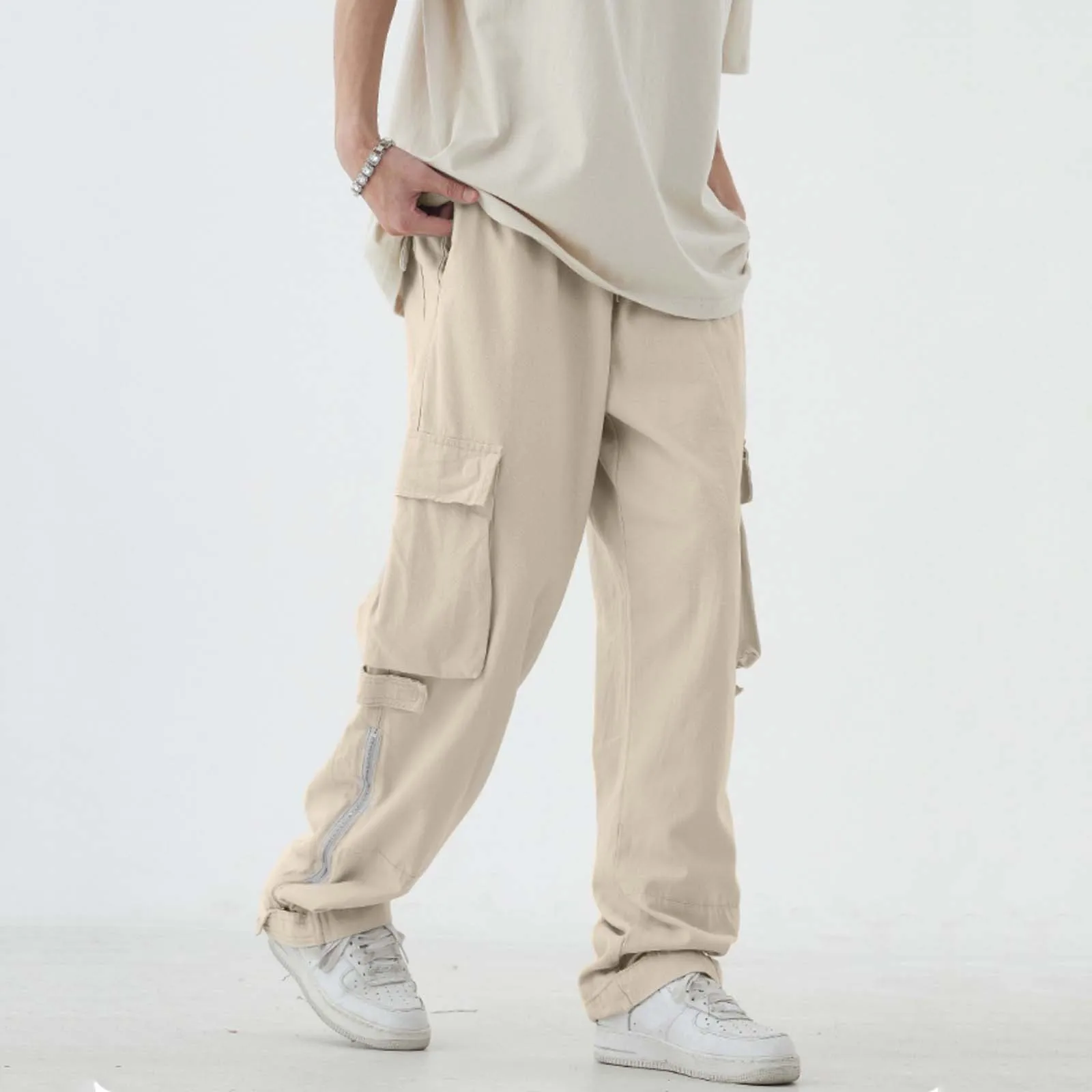 Mens Casual Multi Pockets Combat Straight Cargo Pants High Street Trend Loose Trousers Sports Skateboard Zip Hem Bottoms Hiking
Mens Casual Multi Pockets Combat Straight Cargo Pants High Street Trend Loose Trousers Sports Skateboard Zip Hem Bottoms Hiking