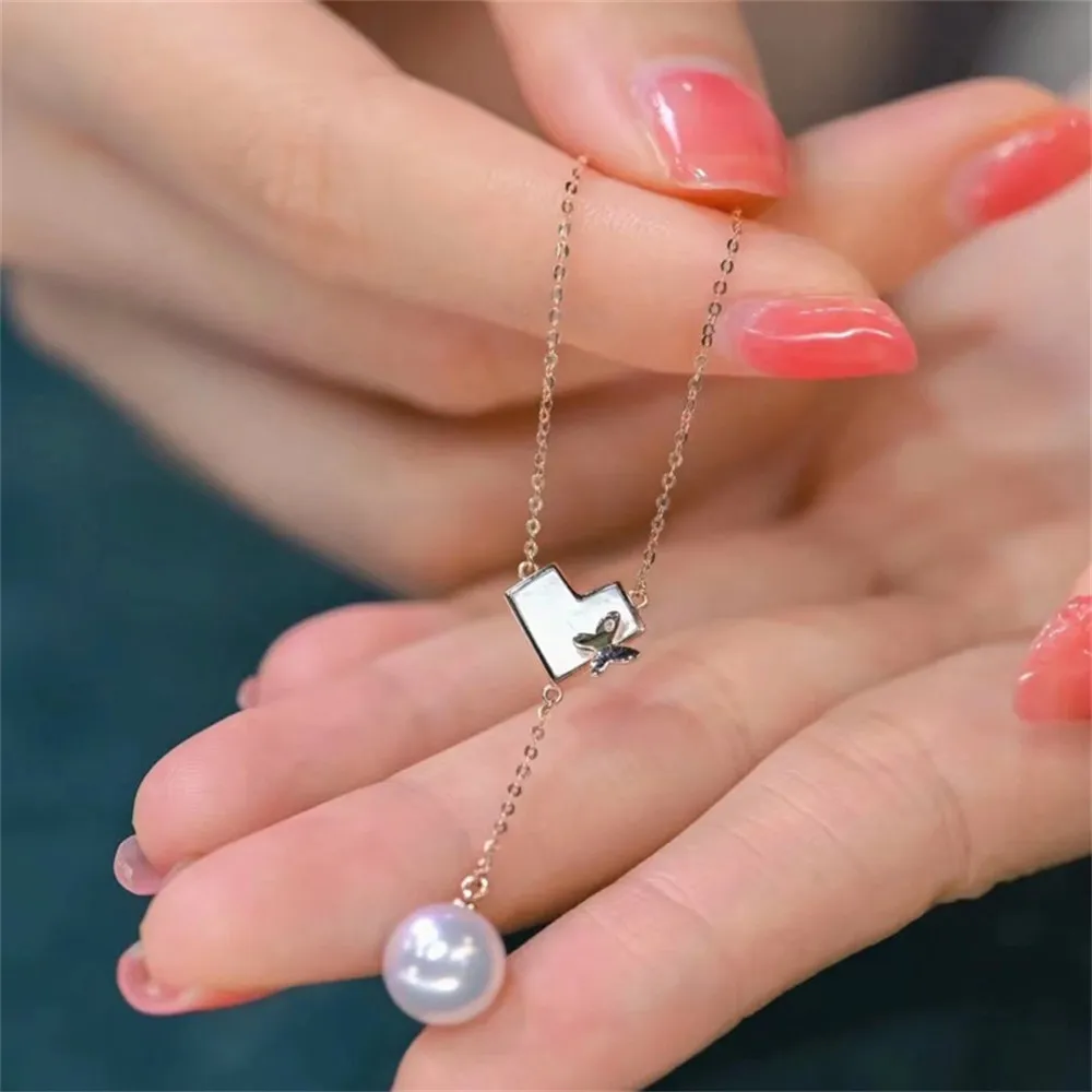 DIY Pearl Accessories S925 Pure Silver Set Chain Empty Support Love Pendant with Silver Chain Fit 8-11mm Round Elliptical Beads
DIY Pearl Accessories S925 Pure Silver Set Chain Empty Support Love Pendant with Silver Chain Fit 8-11mm Round Elliptical Beads