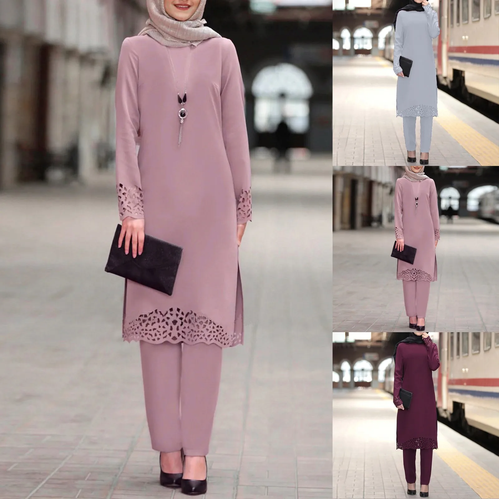 Muslim Dress Women Fashion Hollow Solid Islamic Clothing Hijab Dresses Moroccan Lady Kaftan Party Eid Ramadan Vestidos Abaya
Muslim Dress Women Fashion Hollow Solid Islamic Clothing Hijab Dresses Moroccan Lady Kaftan Party Eid Ramadan Vestidos Abaya