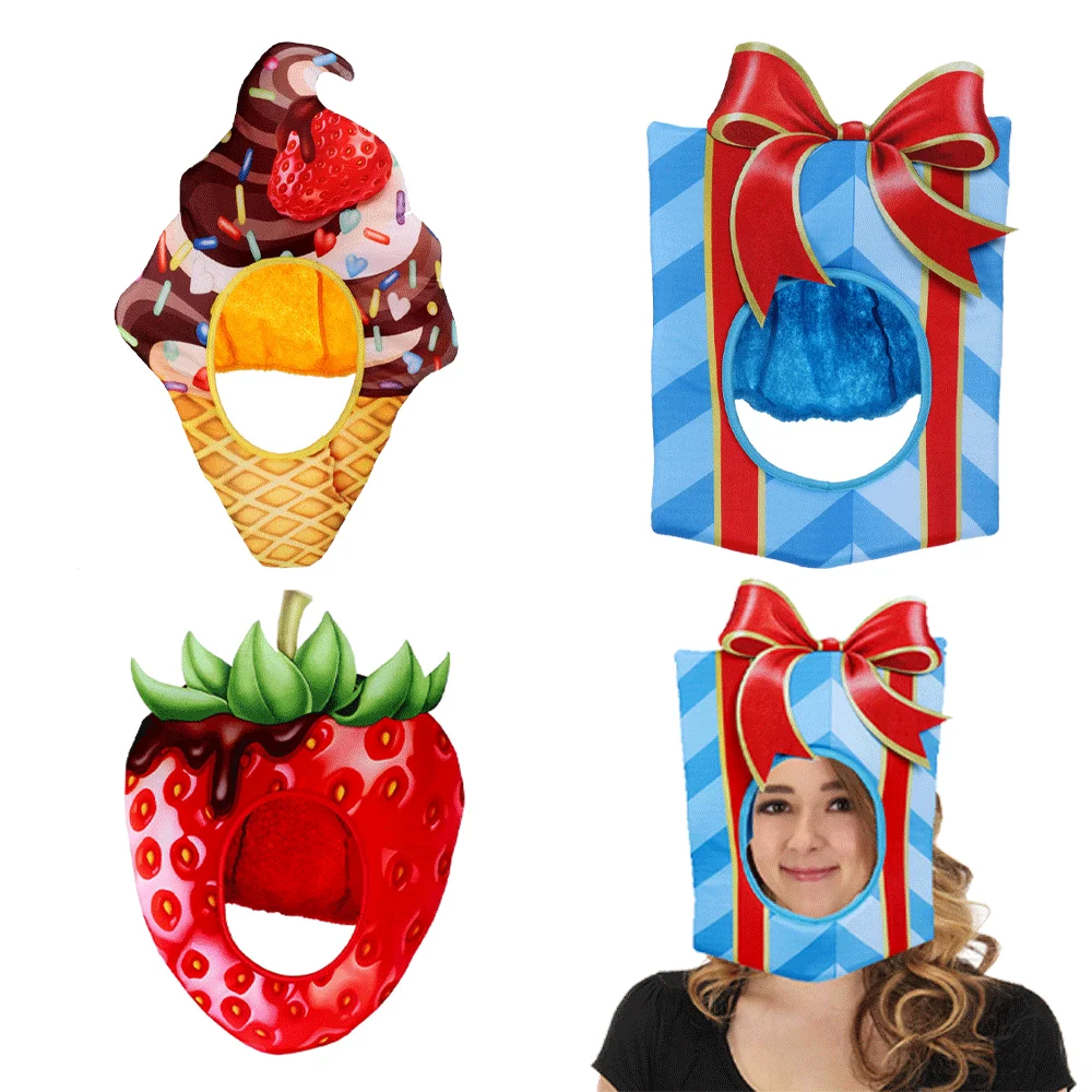 1Pc Strawberry Gift Box Ice Cream Head Cover Suitable For Cosplay Festival Birthday Party Dress Up Dance Performance Photo Props
1Pc Strawberry Gift Box Ice Cream Head Cover Suitable For Cosplay Festival Birthday Party Dress Up Dance Performance Photo Props