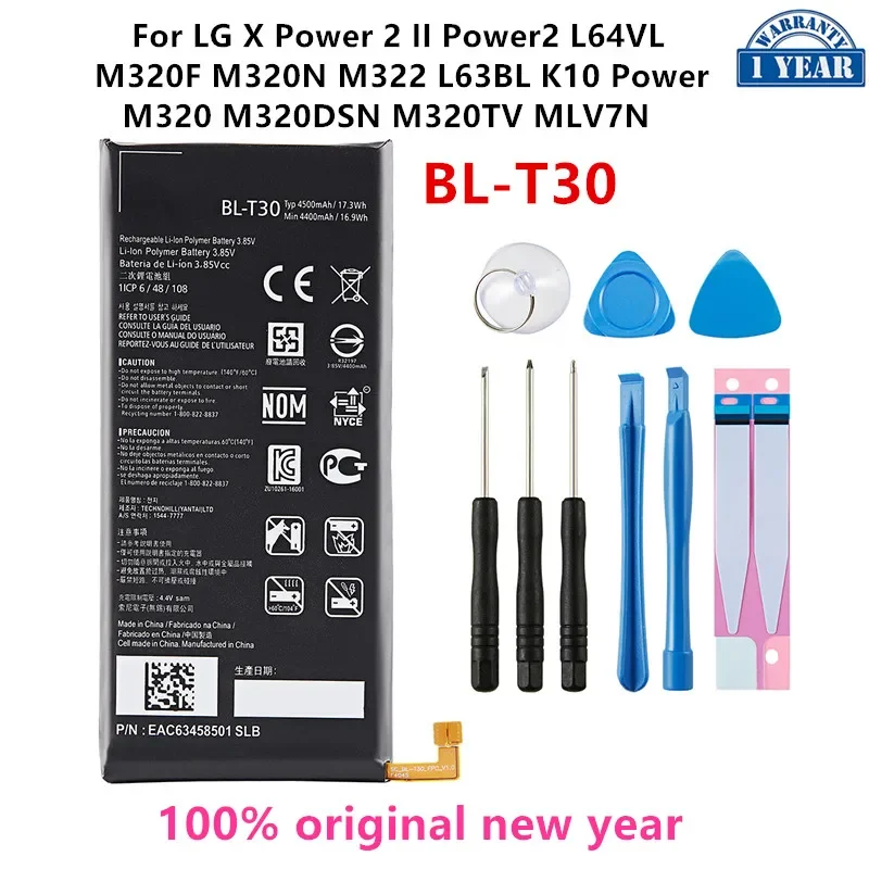 Original BL-T30 4500mAh Battery For LG X Power 2 II Power2 L64VL M320F M320N M322 L63BL K10 Power M320 M320DSN M320TV MLV7N
Original BL-T30 4500mAh Battery For LG X Power 2 II Power2 L64VL M320F M320N M322 L63BL K10 Power M320 M320DSN M320TV MLV7N