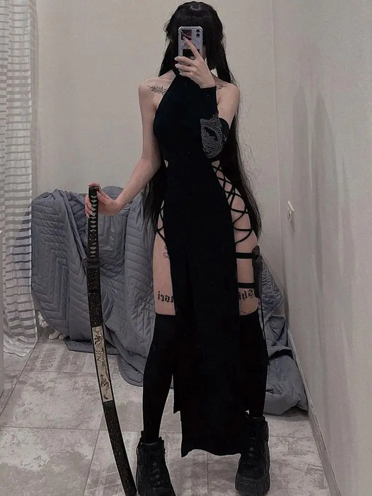 Y2k Summer Sexy Cutout Bodycon Dress Sleeveless High Slit Long Dress Party Bandage Cami Dresses Fit Club Dress for Women
Y2k Summer Sexy Cutout Bodycon Dress Sleeveless High Slit Long Dress Party Bandage Cami Dresses Fit Club Dress for Women