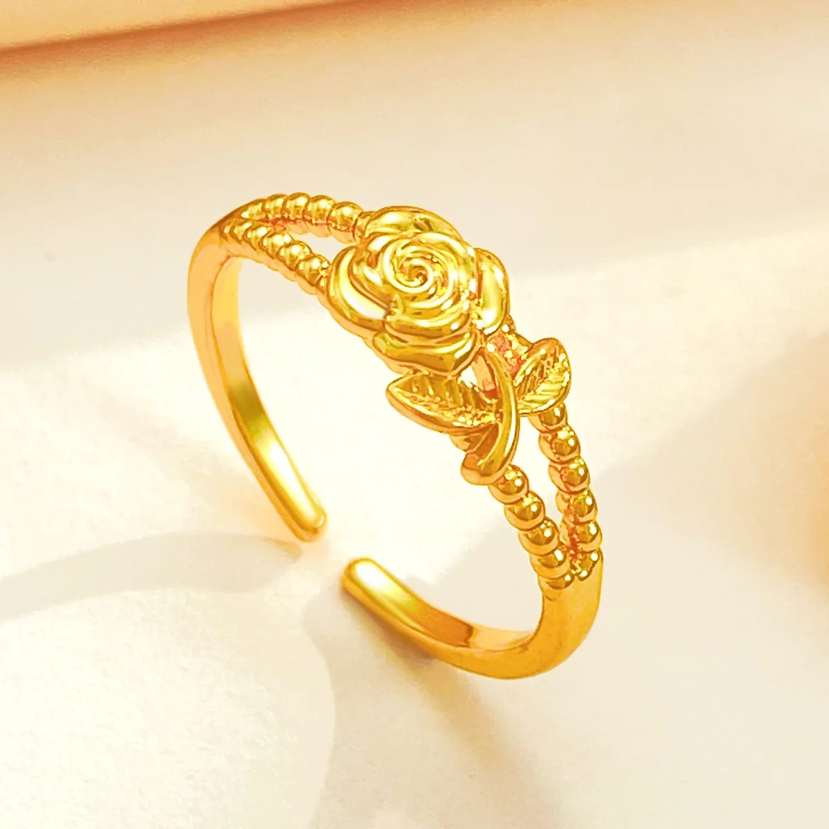 14k Gold Color flower Ring for Women Bride Wedding Engagement Valentine's Day Pure Gold Color Rings Fine Jewelry Gifts
14k Gold Color flower Ring for Women Bride Wedding Engagement Valentine's Day Pure Gold Color Rings Fine Jewelry Gifts