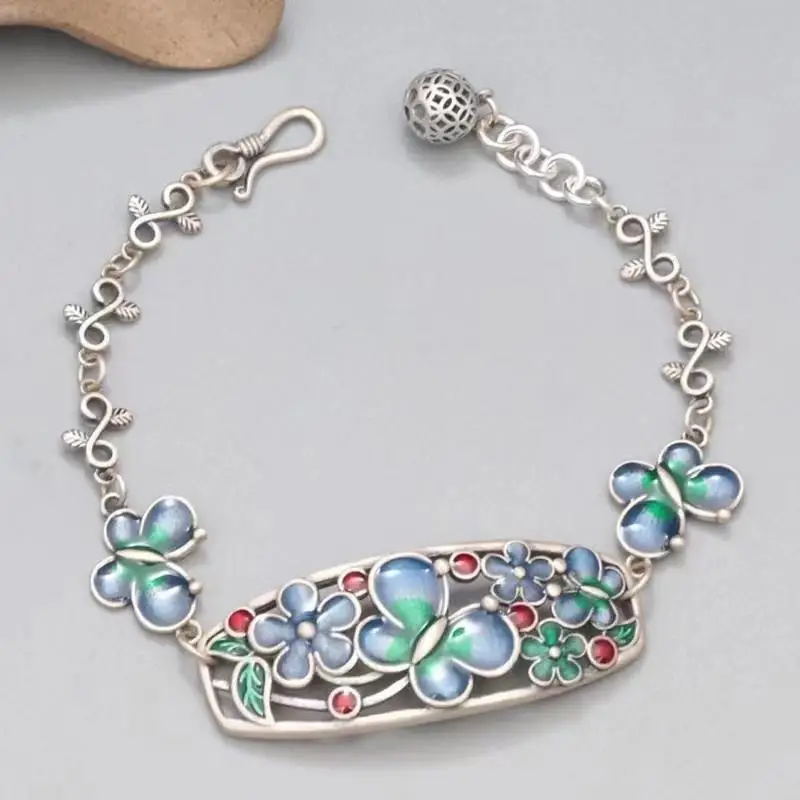 Glue and Oil Dropping Craft Small Flower Butterfly Bracelet Women's Vintage Fashion Simple Hand Bracelet Ornament
Glue and Oil Dropping Craft Small Flower Butterfly Bracelet Women's Vintage Fashion Simple Hand Bracelet Ornament