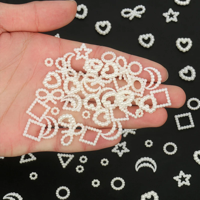 40pcs/pack ABS Pearl White Loose Beads For Jewelry Making Crafts DIY Mini Heart Star Without Hole Drip Glue Filling Decoration
40pcs/pack ABS Pearl White Loose Beads For Jewelry Making Crafts DIY Mini Heart Star Without Hole Drip Glue Filling Decoration