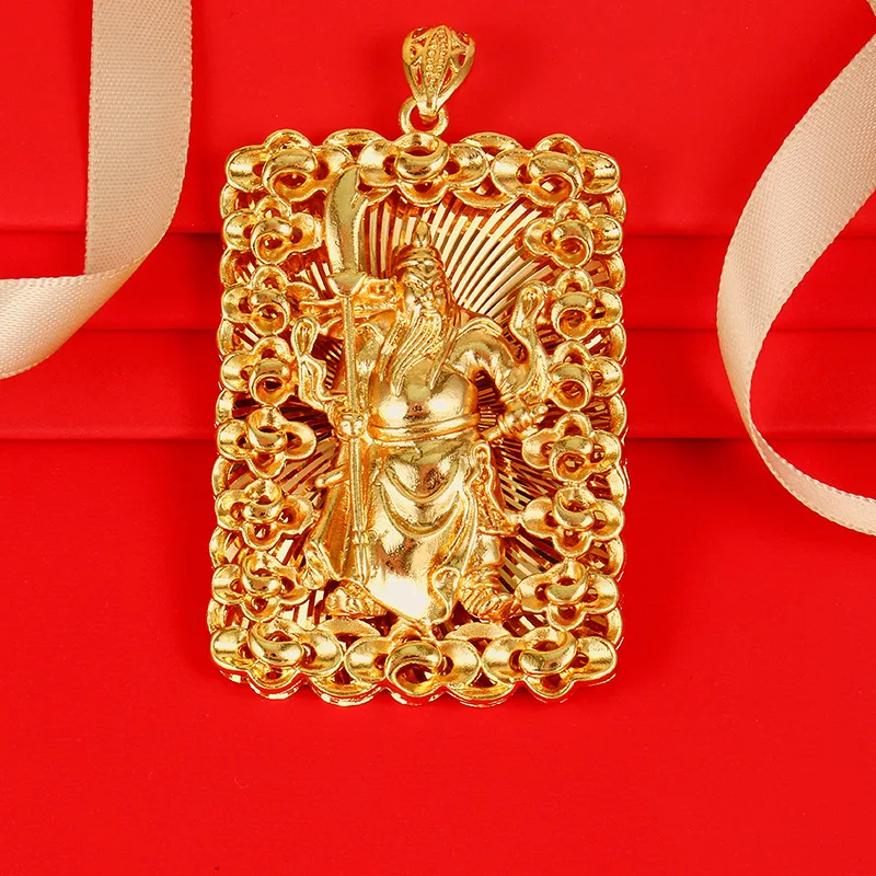 Pure gold, domineering men's Buddha square brand, Thai Golden Maitreya Buddha Guan Gong men's pendant necklace
Pure gold, domineering men's Buddha square brand, Thai Golden Maitreya Buddha Guan Gong men's pendant necklace