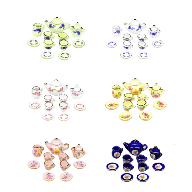 1Set 1/12 Scale Miniature Dollhouse Porcelain Tea Cup Set for Pretend Play Mini Flower Tableware Teapots Doll Kitchen Toy
1Set 1/12 Scale Miniature Dollhouse Porcelain Tea Cup Set for Pretend Play Mini Flower Tableware Teapots Doll Kitchen Toy