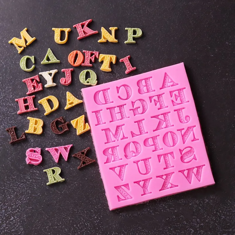 

Capital Pattern Letters Silicone Mold Fondant Cake Dessert Pastry Jelly Candy Pudding Chocolate Decorative Kitchen Baking Tools
