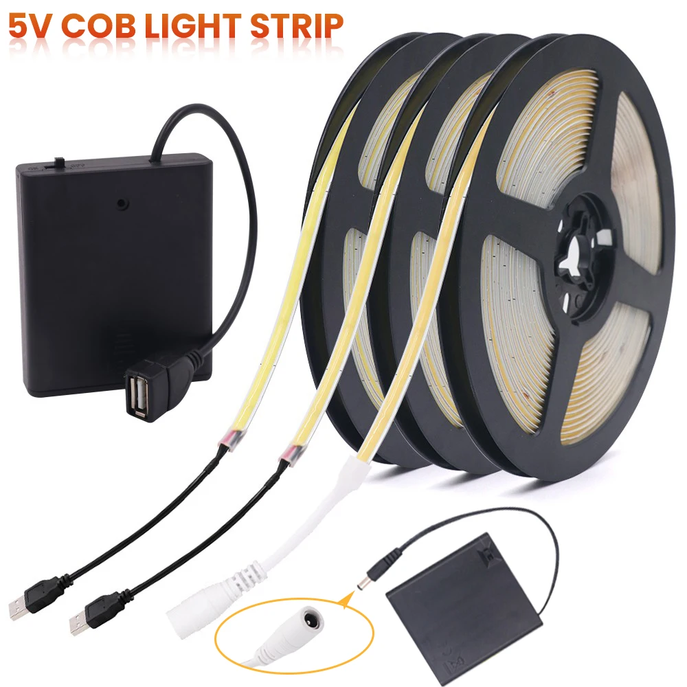 COB LED Strip 5V Flexible 5mm Width RA 90 320LEDs/M High Bright Led Tape Light Bar Ice Blue White Red Green Pink Yellow Decor
COB LED Strip 5V Flexible 5mm Width RA 90 320LEDs/M High Bright Led Tape Light Bar Ice Blue White Red Green Pink Yellow Decor