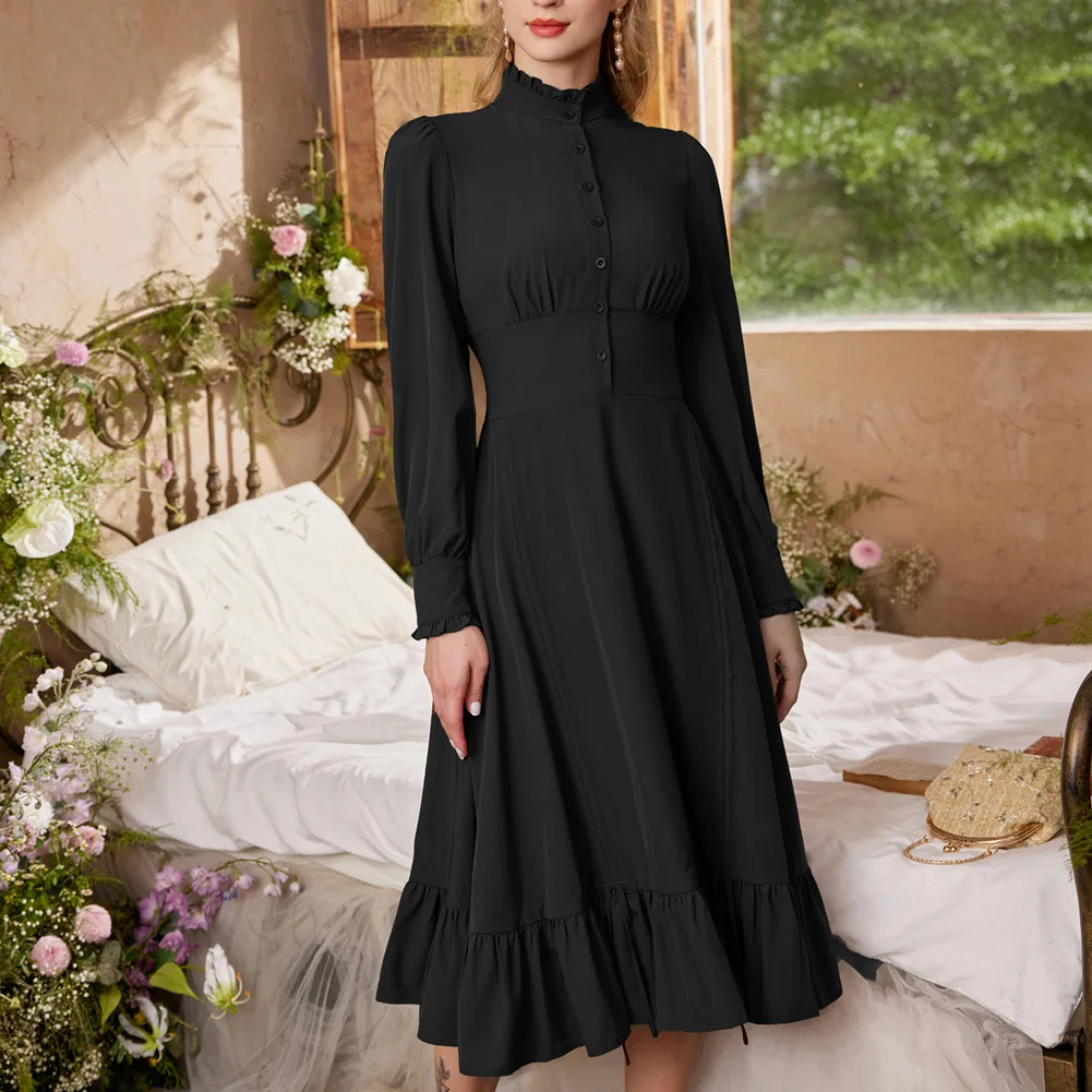 SD Steampunk Stand Collar Hi-Low Dress Women Renaissance Smocked Waist Dresses Long Sleeve Stand Collar A-Line Shirt Dress A30
SD Steampunk Stand Collar Hi-Low Dress Women Renaissance Smocked Waist Dresses Long Sleeve Stand Collar A-Line Shirt Dress A30