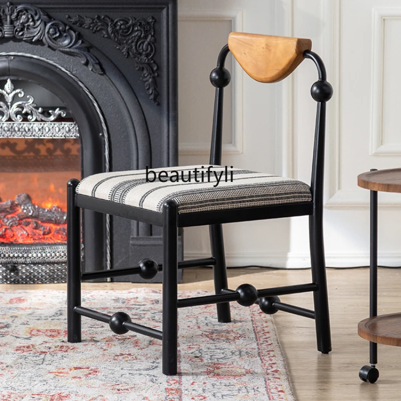 French Retro Seat Iron Light Luxury Mid-Ancient Dining Chair Small Apartment Designer Chair Backrest Leisure Chair
French Retro Seat Iron Light Luxury Mid-Ancient Dining Chair Small Apartment Designer Chair Backrest Leisure Chair