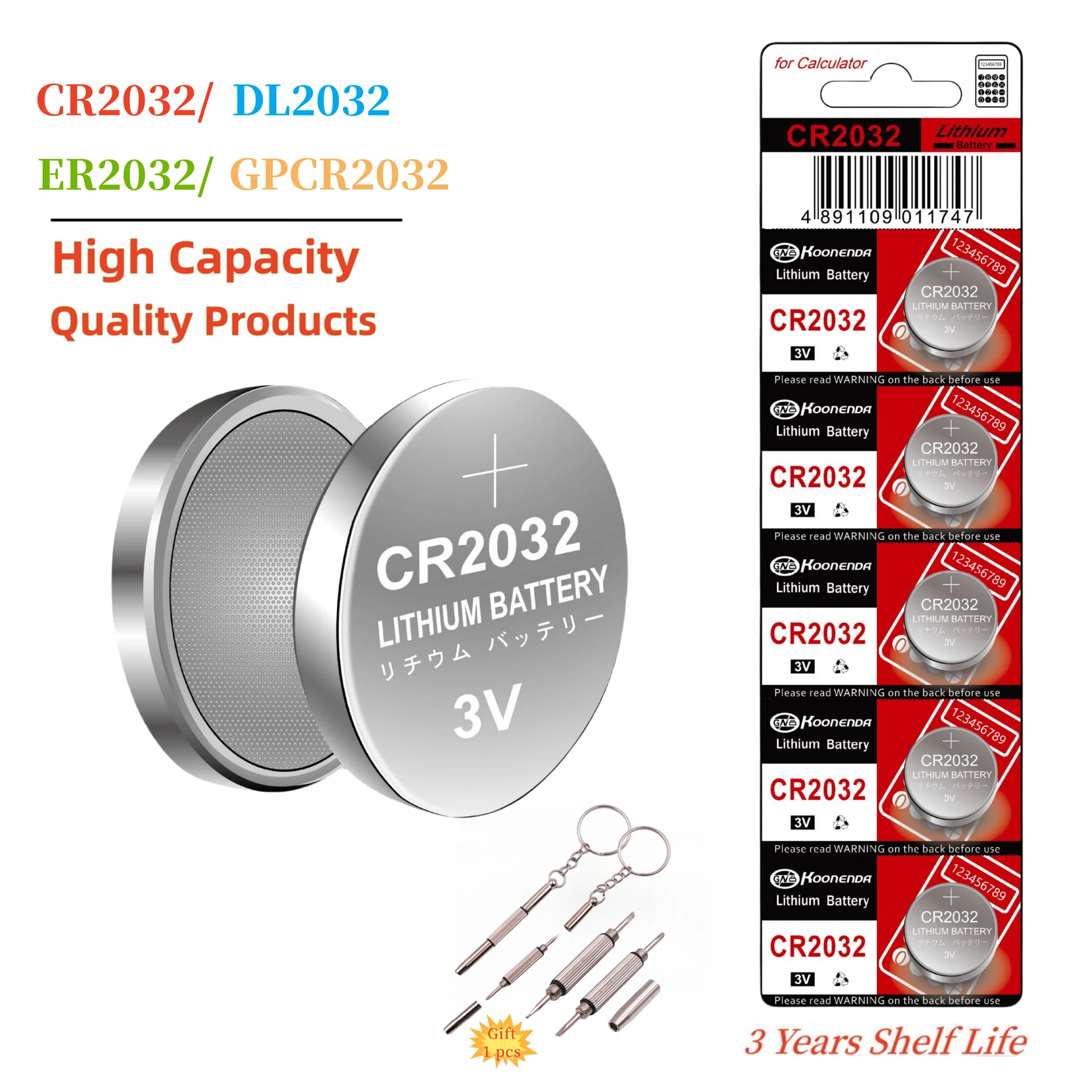 

CR2032 Lithium Button Coin Cell 2032 Battery Compatible with AirTag Key FOBs calculators Coin counters Watches etc 2-40pcs