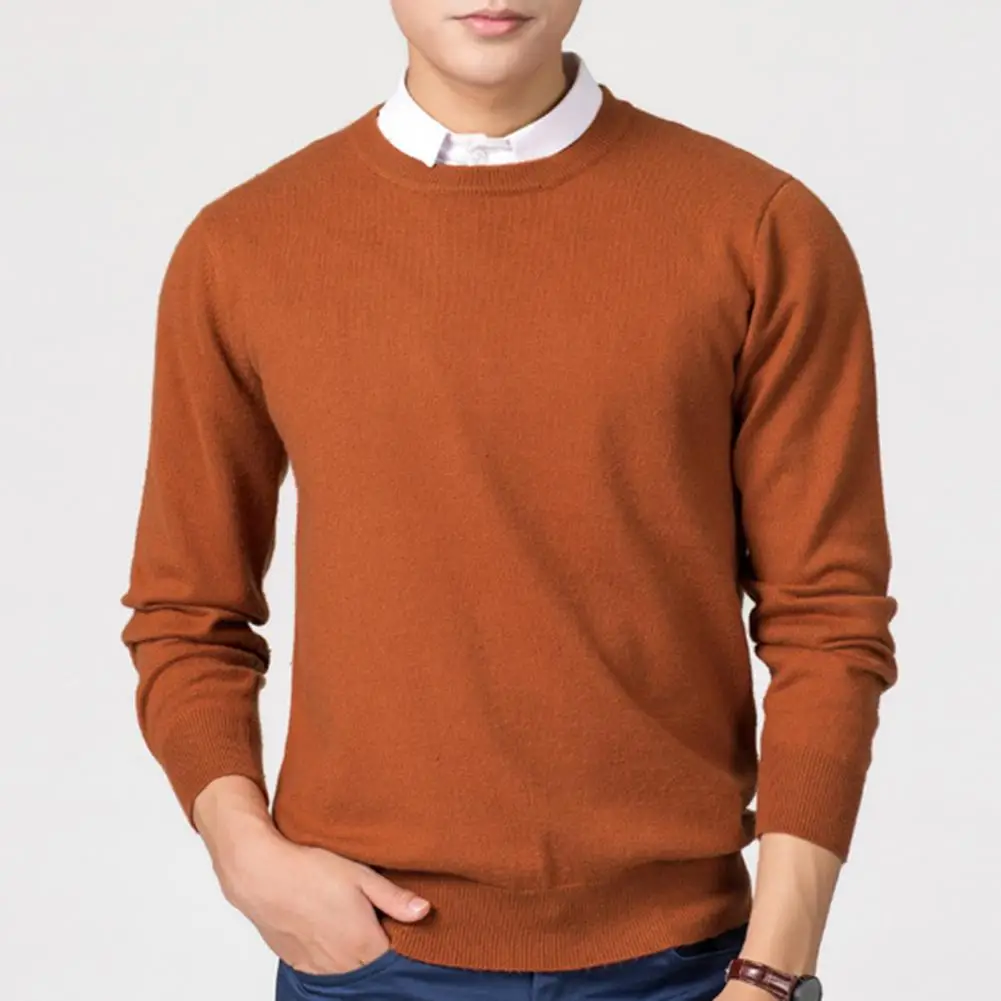 

Men Sweater Men's V-neck Solid Color Knit Sweater for Autumn Winter Slim Fit Long Sleeve Pullover Jumper Warm Comfortable