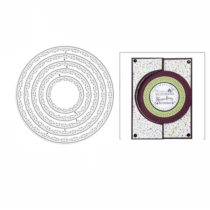 

Металлические Вырубные штампы «сделай сам» с круглым рисунком для скрапбукинга и изготовления карт, украшение для журнала, новое тиснение, ремесло без штампов, 2022