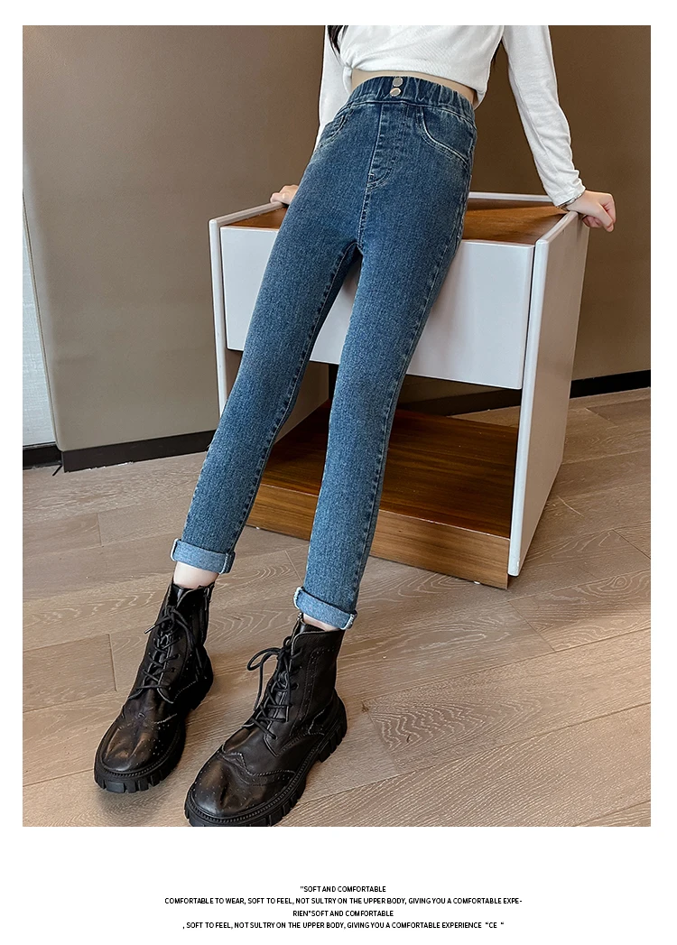 فتاة الشتاء عالية الخصر عزل نحيل الجينز للأطفال أسود أزرق الحرارية إغلاق المناسب الدنيم السراويل الطفل طماق الجينز السراويل فتاة الشتاء عالية الخصر عزل نحيل الجينز للأطفال أسود أزرق الحرارية إغلاق المناسب الدنيم السراويل الطفل طماق الجينز السراويل