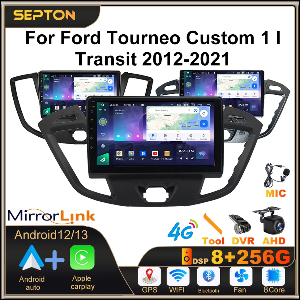 SEPTON 8+256G Car Radio for Ford Tourneo Custom 1 I Transit 2012-2021 Stereo GPS 4G Multimedia Player Carplay Android 12 2Din
SEPTON 8+256G Car Radio for Ford Tourneo Custom 1 I Transit 2012-2021 Stereo GPS 4G Multimedia Player Carplay Android 12 2Din