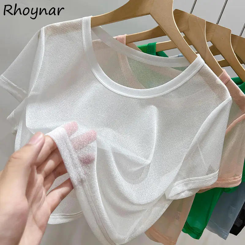 5 Colors T-shirts Women Short-sleeve Cropped Transparent Beach Cool Streetwear Fashion Casual Design Sexy Tees Basic Summer Ins
5 Colors T-shirts Women Short-sleeve Cropped Transparent Beach Cool Streetwear Fashion Casual Design Sexy Tees Basic Summer Ins