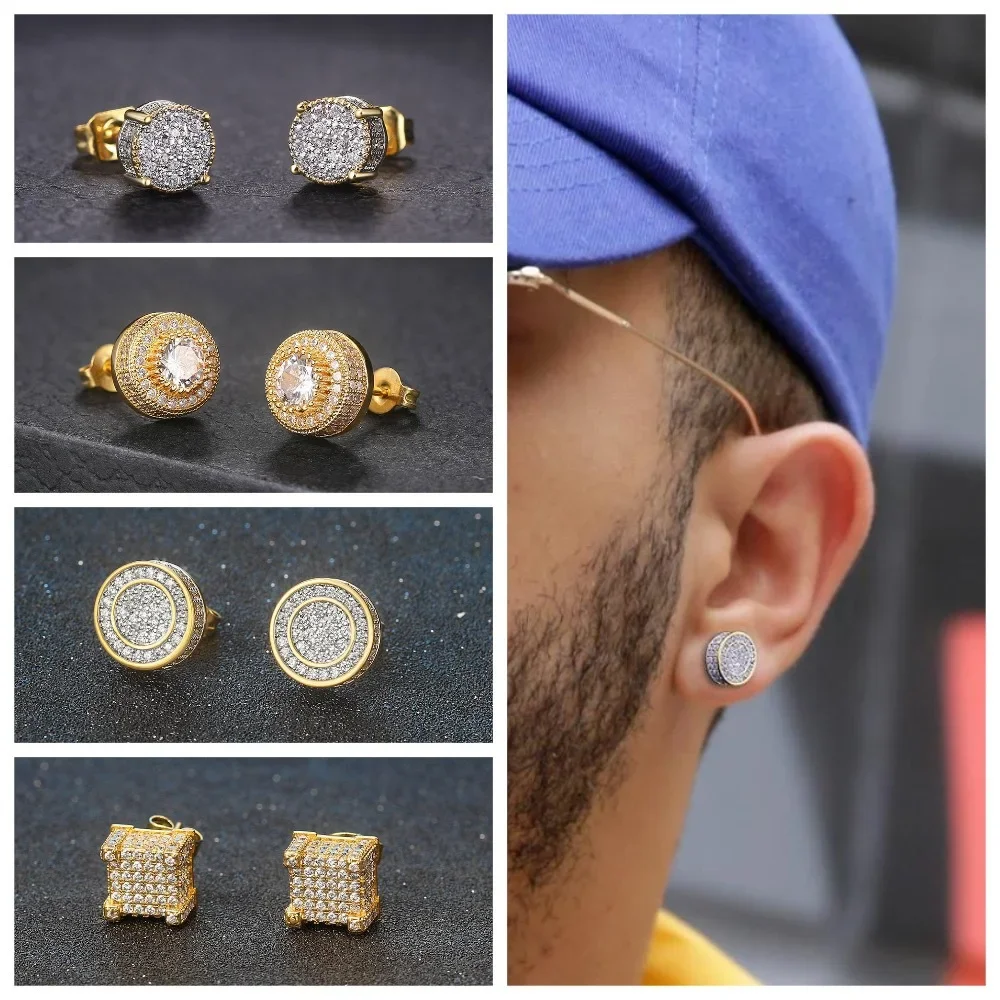 Hip-Hop Men'S Stud Earrings Full Of Zircon Micro-Inlaid Earrings Gifts For Men Boy Teen Friends
Hip-Hop Men'S Stud Earrings Full Of Zircon Micro-Inlaid Earrings Gifts For Men Boy Teen Friends