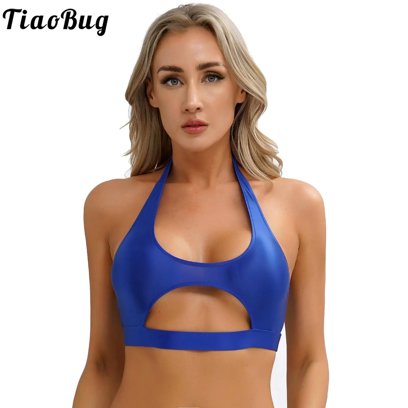 Women Glossy Solid Color Cut Out Sport Vest Gym Workout Fitness Stretchy Halter Crop Tank Tops Pool Party Nightclub Clubwear
Women Glossy Solid Color Cut Out Sport Vest Gym Workout Fitness Stretchy Halter Crop Tank Tops Pool Party Nightclub Clubwear