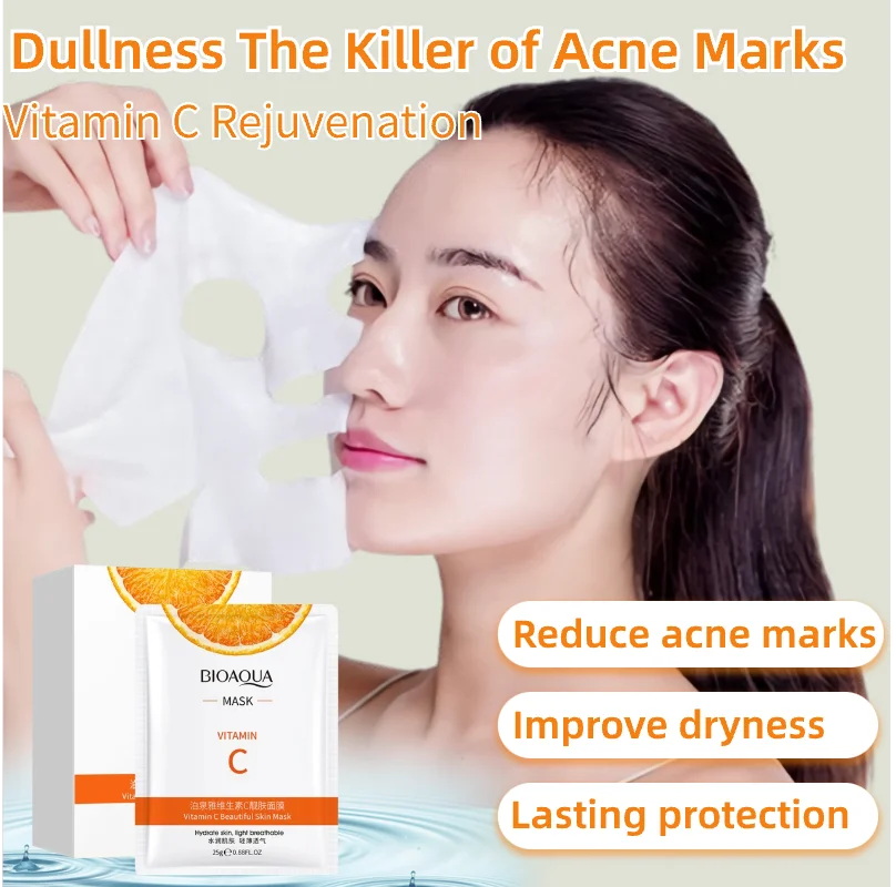 

Vitamin C Rejuvenating Mask Moisturising and Nourishing To Improve Dryness Lighten Acne Marks Hydrating Mask 10 tablets per box