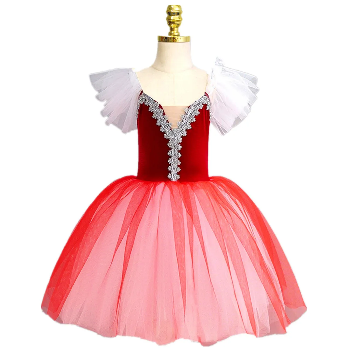 

New Long Dress Ballet Tutu Dress Skirt Swan Lake Sling Girls Professional Performance Costume Vestidos Chica Bailarina