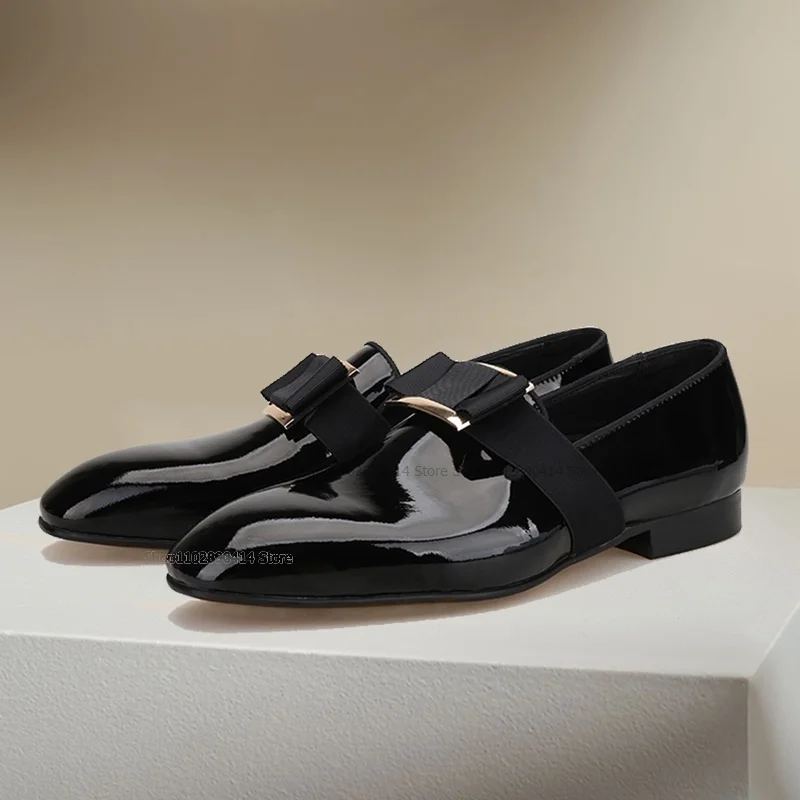 Metal Buckle Bow Design Black Patent Leather Loafers Fashion Slip On Men Shoes Luxurious Banquet Wedding Office Men Dress Shoes
Metal Buckle Bow Design Black Patent Leather Loafers Fashion Slip On Men Shoes Luxurious Banquet Wedding Office Men Dress Shoes