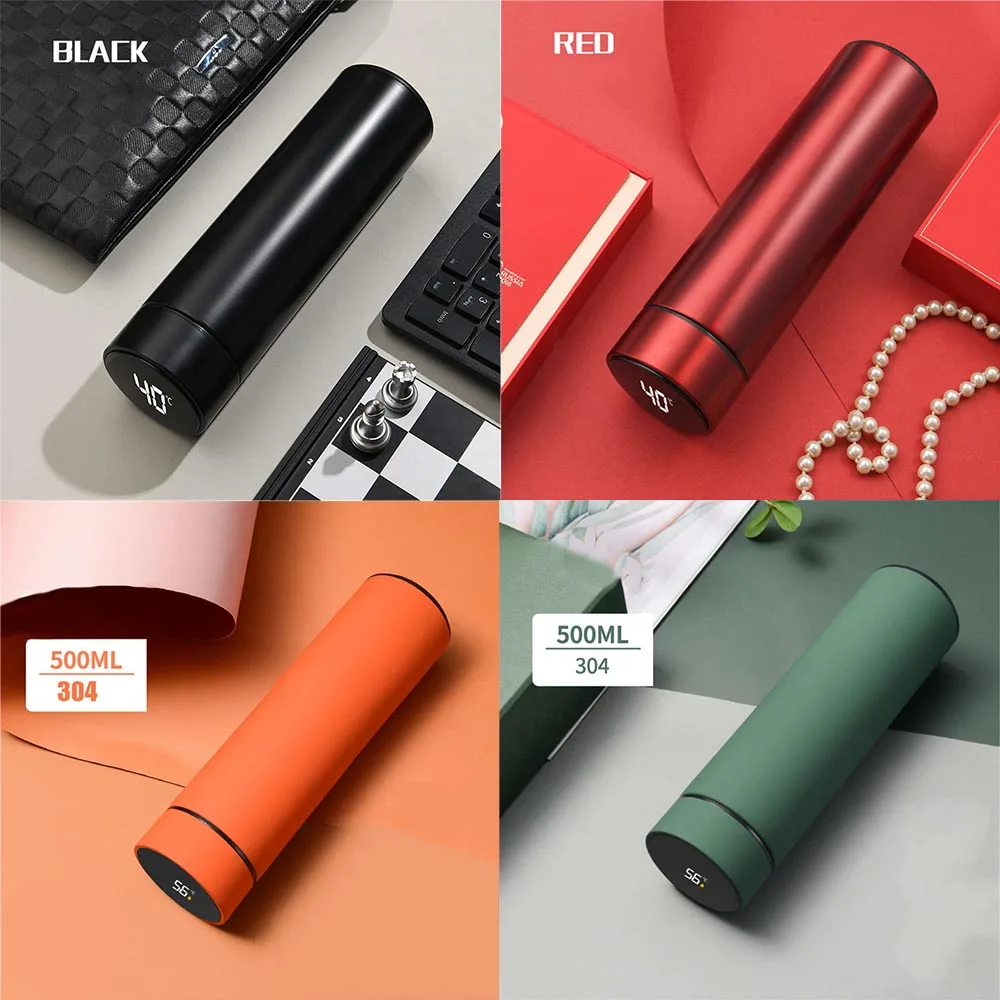 Vacuum Thermos 500ML Smart Water Bottle Stainless Steel Cooler Thermos Coffee Bottle Temperature Display Anti-leak Movement
Vacuum Thermos 500ML Smart Water Bottle Stainless Steel Cooler Thermos Coffee Bottle Temperature Display Anti-leak Movement