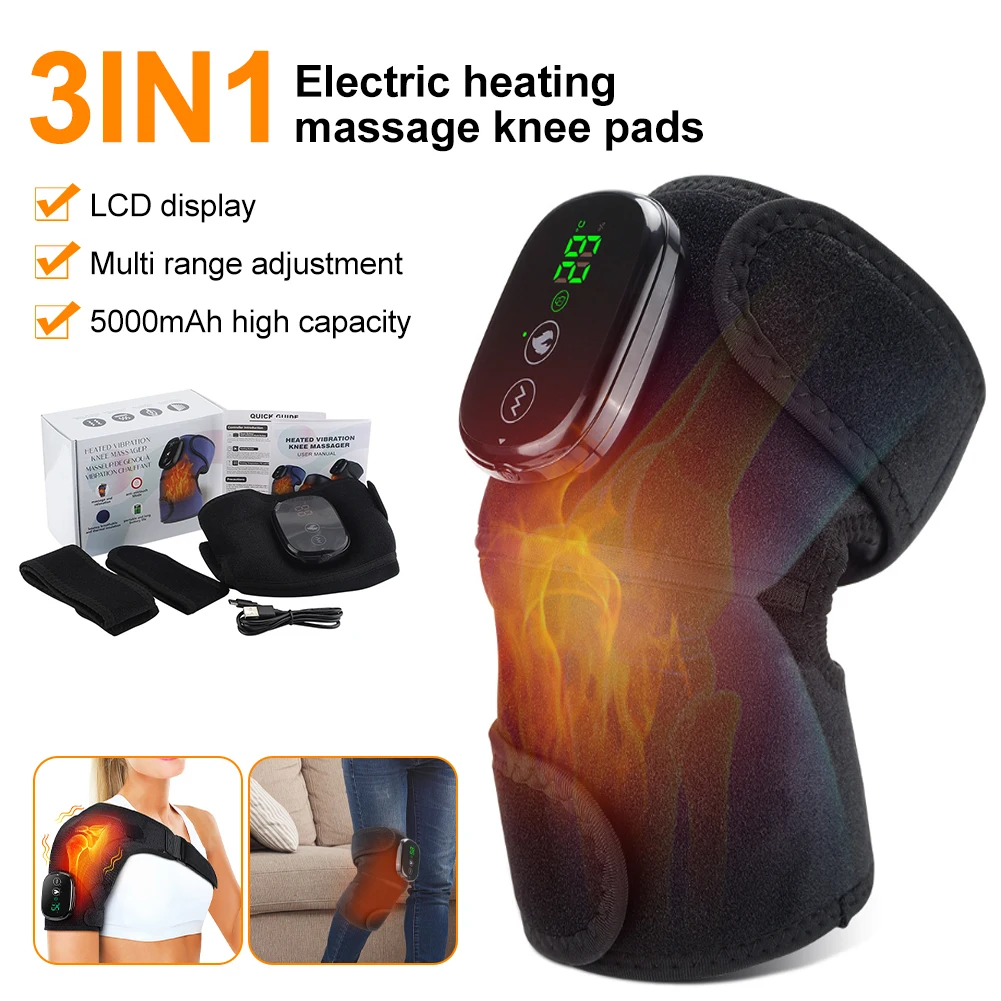 Electric Knee Massager with Heat Knee Heating Pad Vibration Massager 3 Temperature Settings Knee Brace Support for Pain Relief
Electric Knee Massager with Heat Knee Heating Pad Vibration Massager 3 Temperature Settings Knee Brace Support for Pain Relief