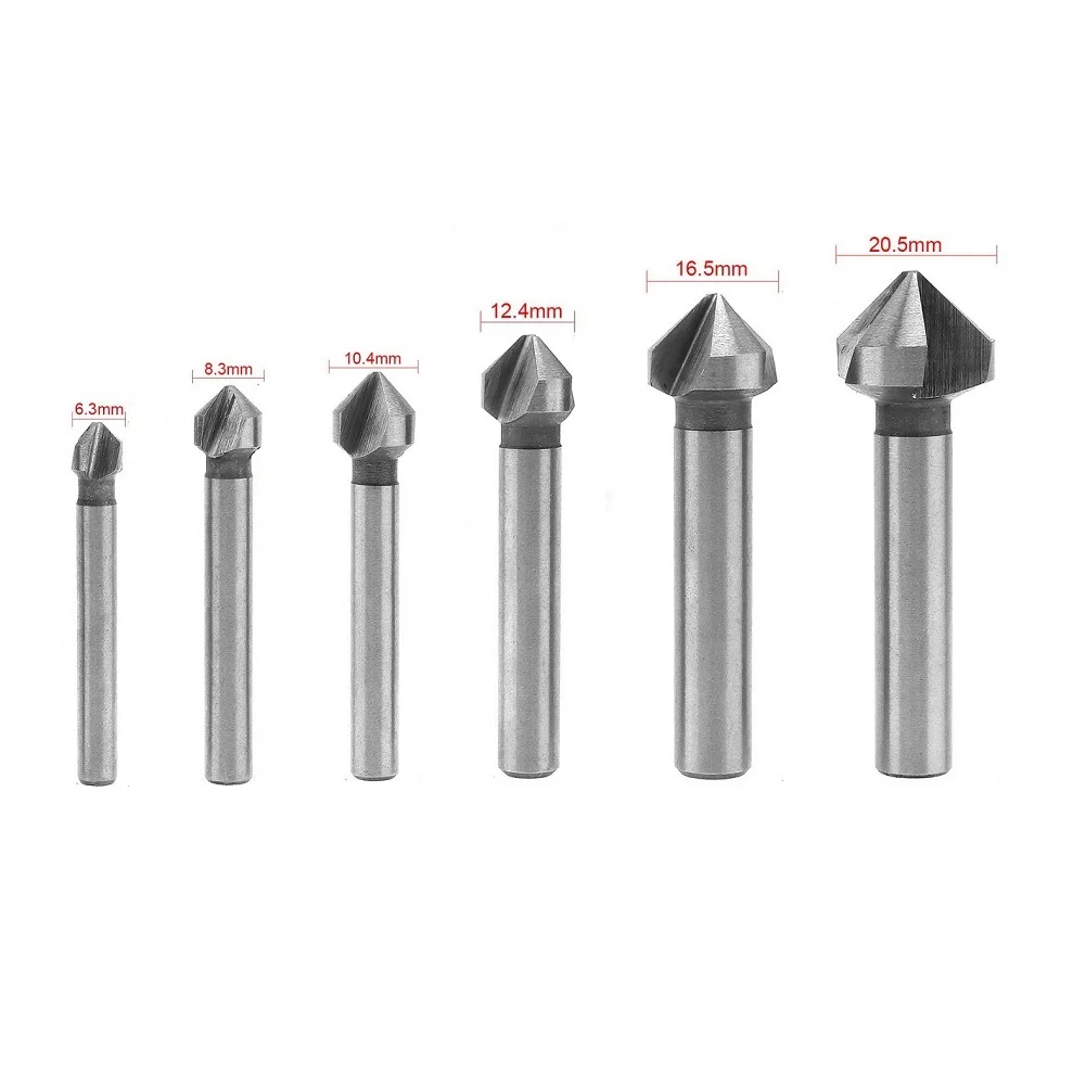 3 Flute Countersink Drill Bit 90Degree Chamfering Tools Chamfer Cutter 6.3-20.5mm HSS Quickly Trim Drill Power Tools
3 Flute Countersink Drill Bit 90Degree Chamfering Tools Chamfer Cutter 6.3-20.5mm HSS Quickly Trim Drill Power Tools