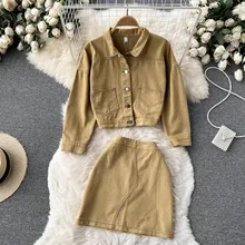 2022 Spring Fashion Vintage Two Piece Set Women Short Denim Jacket Coat Tops + Mini Skirts Sets Sweet Chic 2 Piece Suits New
2022 Spring Fashion Vintage Two Piece Set Women Short Denim Jacket Coat Tops + Mini Skirts Sets Sweet Chic 2 Piece Suits New