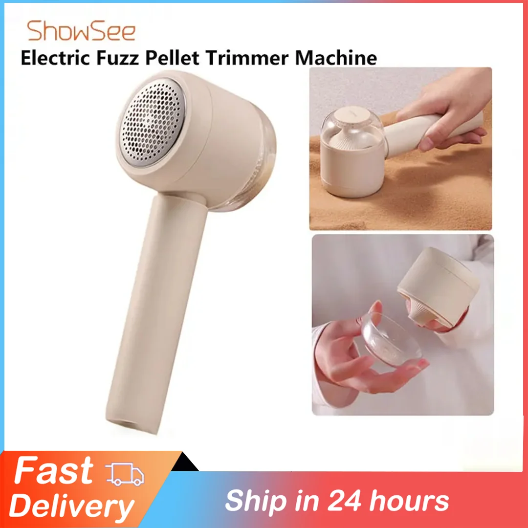 

Showsee Electric Hairball Trimmer Lint Remover Fuzz Pellet Machine USB Charging Fabric Shaver Remover for Clothes Spools Removal