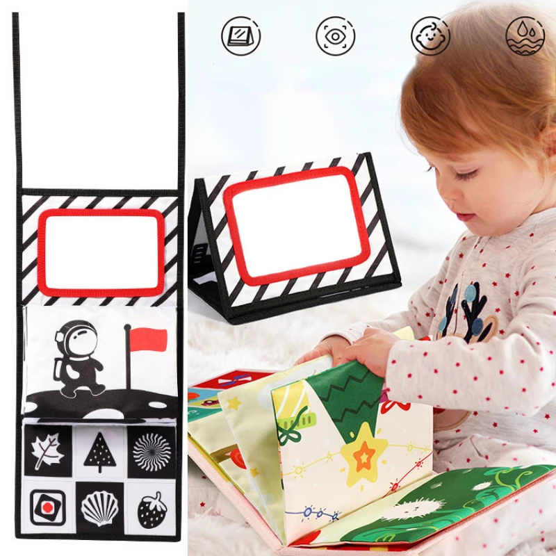 2 in 1 Black And White Mirror Toys Baby Floor Mirror Book Tummy Time Toy Visually Inspire Montessori Toys For Babies Infant Gift
2 in 1 Black And White Mirror Toys Baby Floor Mirror Book Tummy Time Toy Visually Inspire Montessori Toys For Babies Infant Gift