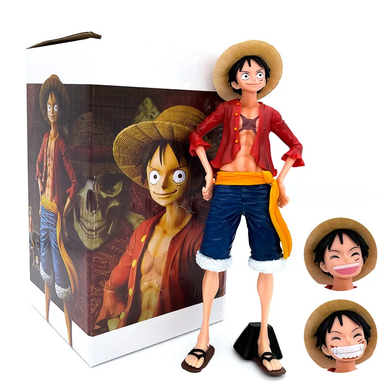 26.5cm Anime One Piece Figure Luffy Laughing Luffy Interchangeable Face Color Box PVC Model Toys Statue Ornaments Dolls Gifts
26.5cm Anime One Piece Figure Luffy Laughing Luffy Interchangeable Face Color Box PVC Model Toys Statue Ornaments Dolls Gifts