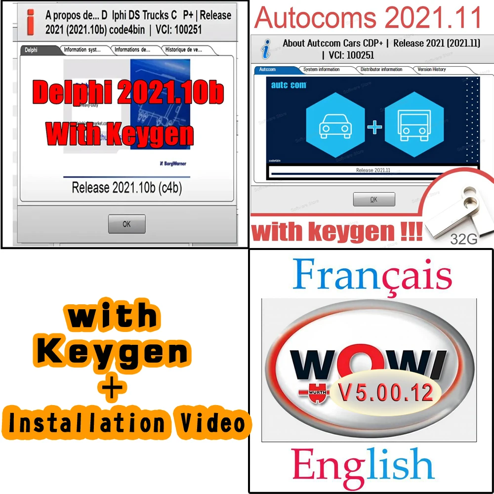 Lastest Delphis 2021.10b+Autocoms 2021.11+ wurth WOW 5.00.12 With Keygen DS 150e delphi 0BD2 Diagnostic Tool Auto Repair Softy
Lastest Delphis 2021.10b+Autocoms 2021.11+ wurth WOW 5.00.12 With Keygen DS 150e delphi 0BD2 Diagnostic Tool Auto Repair Softy